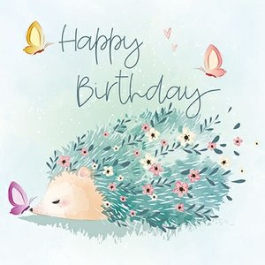 Adobe Stock Postcard | Happy Birthday (Hedgehog)