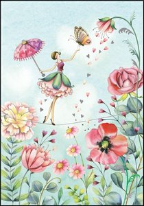 Nina Chen Doppelkarten | Frau mit Schmetterling