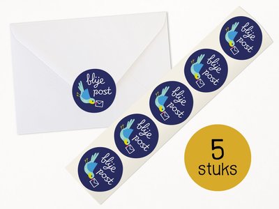5x Sticker Blije Post (Navy) by Heleen van den Thillart