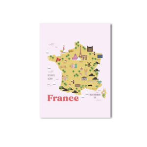 Postcard Craft Only Happy Things | Map of France