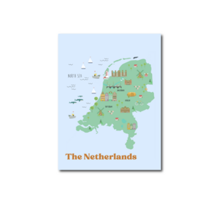 Postcard Craft Only Happy Things | Map of the Netherlands
