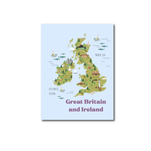 Postcard Craft Only Happy Things | Map of Great Britain and Ireland