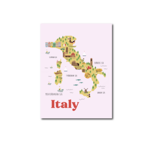 Postcard Craft Only Happy Things | Map of Italy
