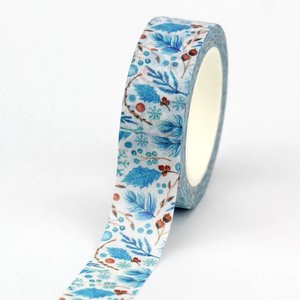 Washi Masking Tape | Blue Winter Leaves