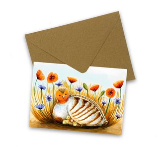 Partridge - Postcard with envelope by Esther Bennink