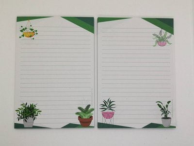 A5 Notepad Green Plants - by StationeryParlor