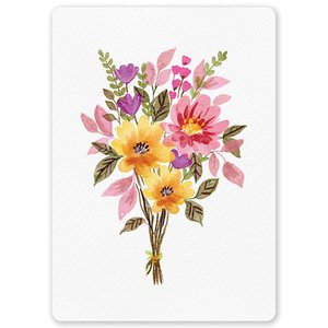 Postcard Flower Bouquet Pink/Yellow by LittleLeftyLou 