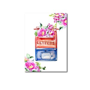 Postcard Craft Only Happy Things | Mailbox red and blue