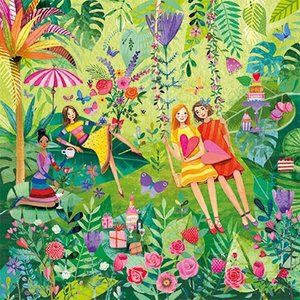 Mila Marquis Postcard | Women in garden