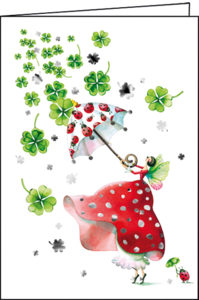 Nina Chen Double Card | Woman with lucky clovers