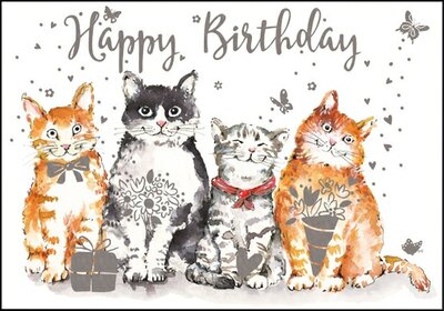 Carola Pabst Double Card | Happy Birthday (Cats)