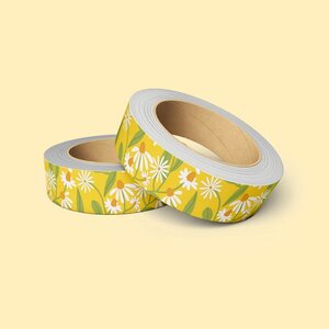 Yellow with Daisy Flowers Washi Tape - Muchable