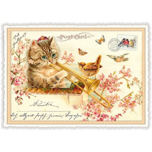PK 957 Tausendschön Postcard | Cat Trombone