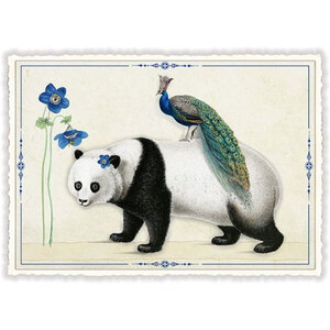 PK 1000 Tausendschön Postcard | Panda and Peacock