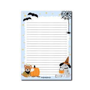 A5 Halloween Dogs Notepad - Double Sided