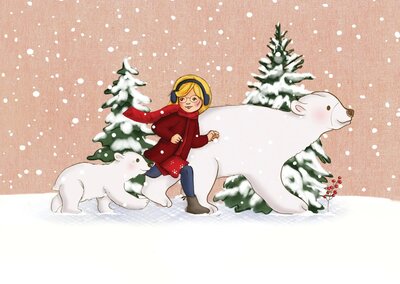 Postcard Belle and Boo | Snow Polar Bear