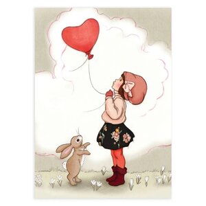 Postcard Belle and Boo | Heart Shaped Balloon