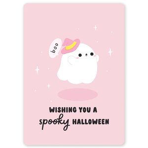 Postcard Wishing You A Spooky Halloween - by LittleLeftyLou 