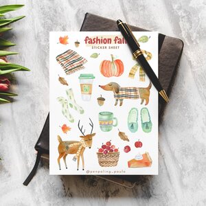 Fashion Fall Sticker Sheet by Penpaling Paula