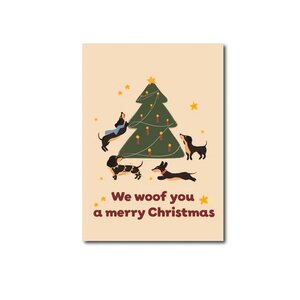 Postcard Craft Only Happy Things | We woof you a merry christmas