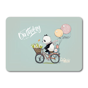 Postcard Gutrath Verlag | Birthday Panda on a Bike