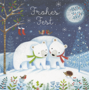 Postcard Joanne Cave Advocate Art | Frohes Fest (polar bears)