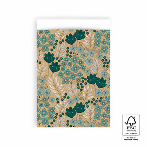 Paper Bags Flower Field Gold Jade (17x25cm)