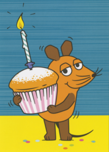 Postcard Sendung mit der Maus | With birthday muffin