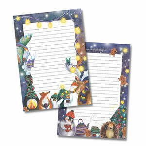 A5 Christmas with Friends Notepad - Double Sided - Romyillustrations