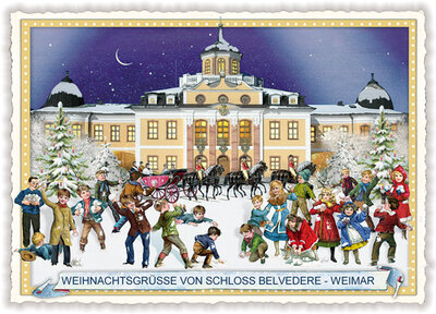 PK 354 Tausendschön Postcard | Weihnachtsgrüße von Schloss Belvedere Weimar