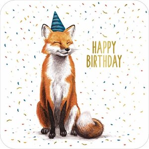 Rosie Hilyer Postcard - happy birthday fox