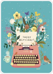 Audrey Bussi Postcard - happy birthday - the letter