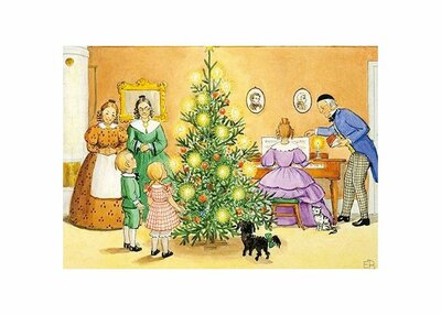 Elsa Beskow Postcard | Peter en Lotta vieren kerst