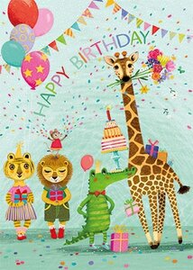 Mila Marquis Postcard | Happy Birthday Animals