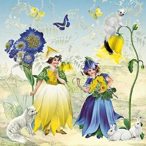 Barbara Behr - Auguri Postcard | flower elves yellow