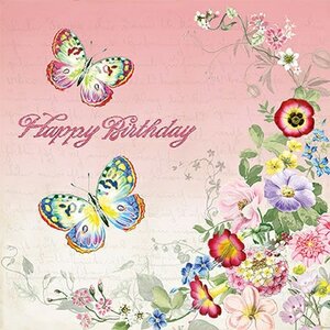 Barbara Behr - Auguri Postcard | Happy Birthday (Butterflies)