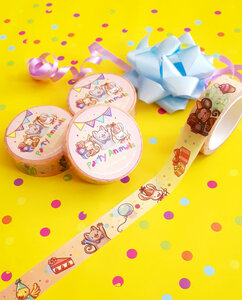 Cute Party animals Washi Tape - by Dreamchaserart