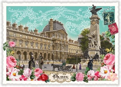 PK 175 Tausendschön Postcard | Paris, Louvre et Monument de Gambetta 