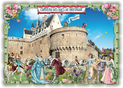 PK 8015 Barbara Behr Glitter Postcard | Nantes - Château des Ducs de Bretagne
