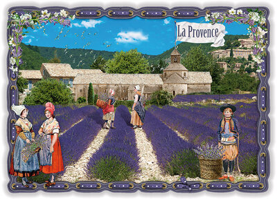 PK 8021 Barbara Behr Glitter Postcard | France - La Provence