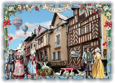 PK 8028 Barbara Behr Glitter Postcard | France - La Bretagne 4