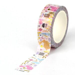 Washi Tape | Easter Bunny - with Gold Foil 