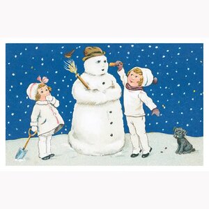 Postcard Ludom | Blue Sky Snowman