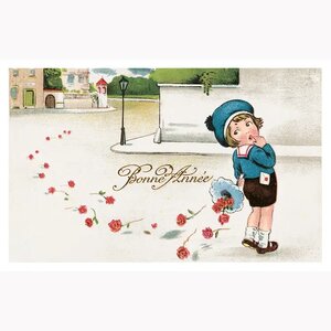 Postcard Ludom | Bonne Annee (Roses)