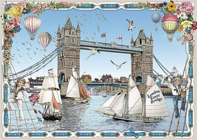 PK 8044 Barbara Behr Glitter Postcard | London Tower Bridge