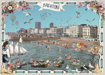 PK 8051 Barbara Behr Glitter Postcard | Brighton