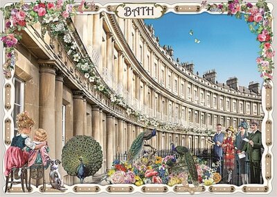 PK 8052 Barbara Behr Glitter Postcard | Bath