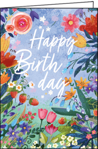 Sabina Comizzi Doppelkarten | Happy Birthday (Blüten)