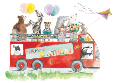 Postcard | Happy Birthday (Bus)