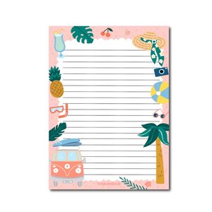 A5 Pink Summer Vibes Notepad - Double Sided